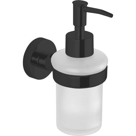 Distributeur de savon SAMBA 150ml, verre dépoli, noir mat (1/3)