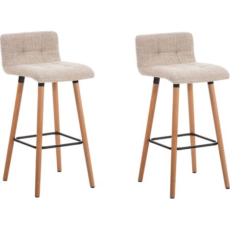 Set 2 Sgabelli Bar LINCOLN in Tessuto natura crema (1/5)