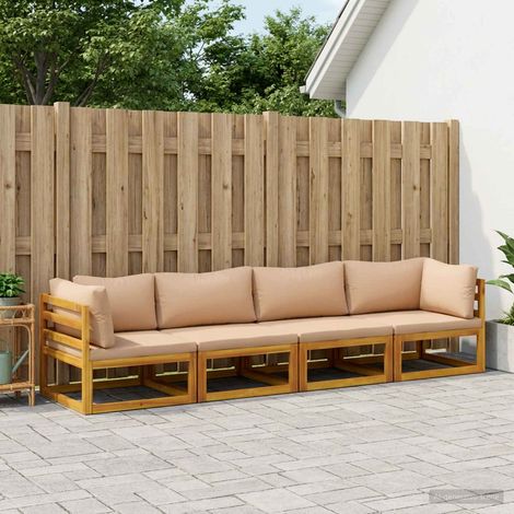 vidaXL Sofa Set 4 pcs Natural Solid Acacia Wood (1/5)