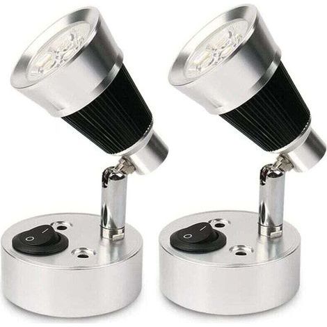 12V LED Spot Lampe de Lecture Murale, 2 pièces Auto LED Lumière Interrupteur réglable Intérieure e Van Lumière pour RV,, e, Bateau, Yacht (1/4)