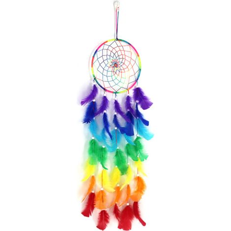 Attrape-rêves, pendentif décoration plume anneau simple, décoration murale (1/5)