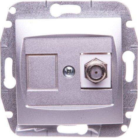 Porta antenna TV Carla tipo F-F b/R argento 1786-16