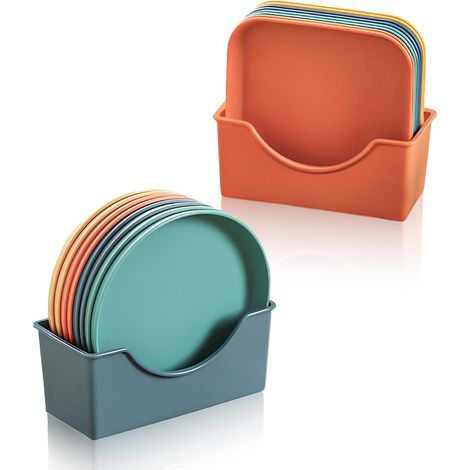 Lot de 16 Assiette Plastique Reutilisable, Assiettes Camping Incassables 5.7 Inch (1/5)