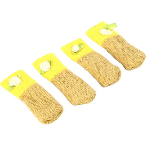 Protège Pieds Chaise Tricoté - Couvre Patins Meubles Anti Rayures Sol Dur - Design Silencieux Pour Intérieur - Lot De 4 Pièces (1/5)