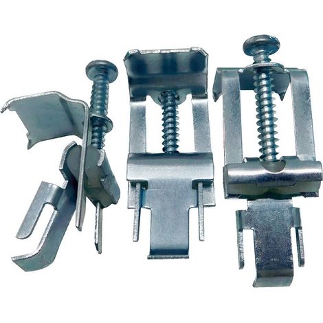 Grapas sujeción fregadero grp03, acero, acabado niquelado, 50 x 18 mm, 6 uds, blister