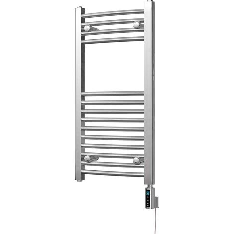 Zennor - Chrome Electric Towel Rail H800mm x W400mm Curved 200w Thermostatic WIFI (1/3)