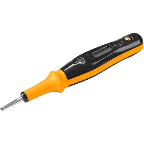 Detector de voltaje digital 130mm TOLSEN, pantalla LCD, 12V-250V AC/DC, compacto y preciso