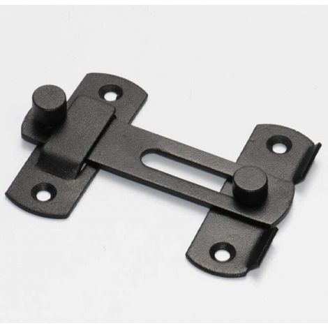 Cerradura para puerta corrediza de granero, cerradura antigua para puerta de armario de vinos (negro mate, 1 pieza) (1/5)