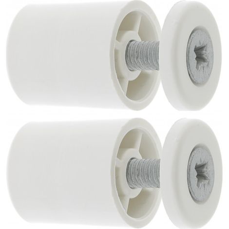Cyclingcolors – Butée d'arrêt de lame finale de volet roulant ronde 15mm Ø22mm en PVC – Avec rondelle et vis – Pour fixation en menuiserie, blanc