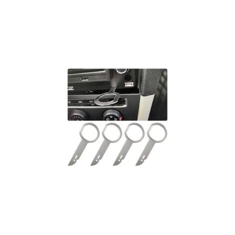 Juego de 4 herramientas para extraer la radio del coche, llave de extracción de acero inoxidable, llave de extracción de radio reforzada compatible con Volkswagen.