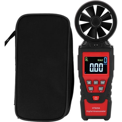 Anémomètre numérique portable HT625B avec affichage LCD, mesure vitesse du vent et débit d'air, prise USB (1/5)