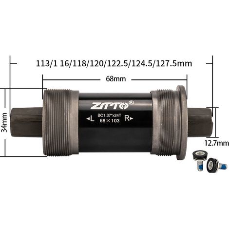 Support inférieur de vélo de route de 68mm, trou carré, vélo de montagne avec vis étanches (1/5)