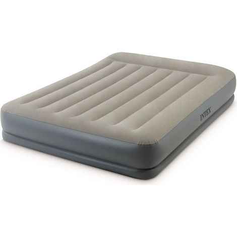 Intex – Matelas gonflable Pillow Rest Mid Rise 2 personnes – Gonflage électrique en 3 minutes – Technologie Fiber Tech pour confort optimal