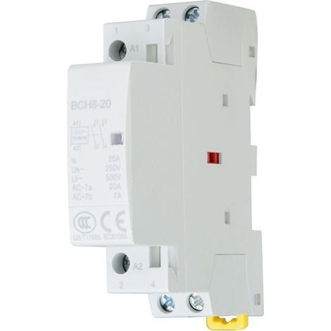 2P 20A 2NO 2220V/230V 50/60Hz Contacteur AC Domestique, Contacteur 220V 20A de Montage sur Rail DIN, Contacteur alternatif de ménage (1/4)