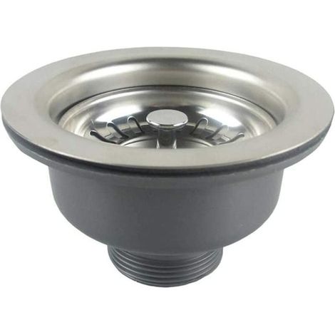 Desagüe de fregadero sin rebosadero, cesta de acero inoxidable, ø 110 mm 1½", colador (1/5)
