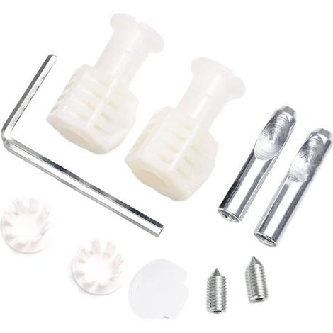 Lot de 2 kits de boulons de fixation plaqués zinc pour toilettes suspendues au mur Blanc (1/5)