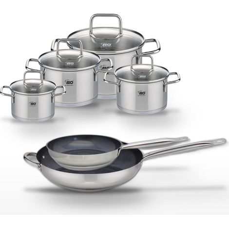 Lot de 2 Poêles 24/32 cm Elo Profi Therm Platinum et 4 Faitouts Elo Citrin (1/5)