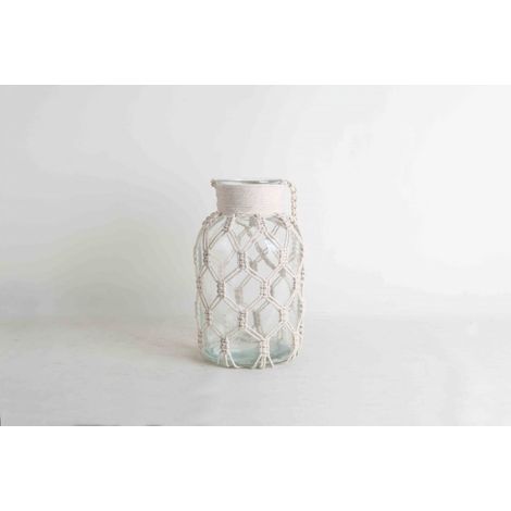 TrendLine Deko Glasflasche mit Kordeln 17 x 30 cm Blumentöpfe & Vasen