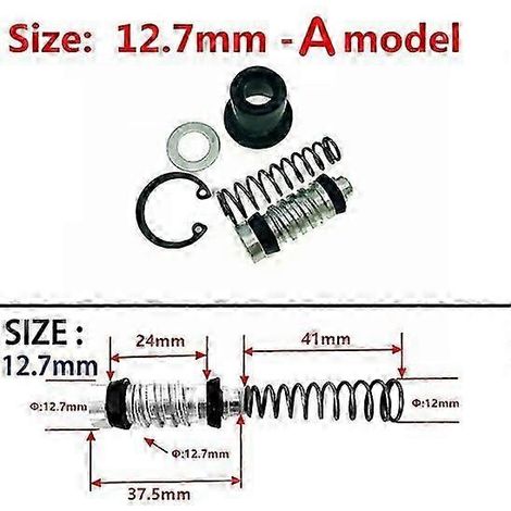 Kit de réparation de piston de maître-cylindre pour pompe de frein et d'embrayage de moto (11 mm, 12,7 mm, 14 mm, 16 mm) - Accessoires de réparation - 1 kit - Freins pour véhicules motorisés (12,7 mm (1/5)
