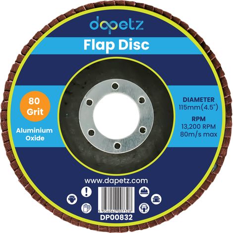 Dapetz ® Flap Discs 115mm 80 Grit Grinding Discs 4.5" Aluminum Oxide 1 Piece Grinding and Sanding Discs for Angle Grinder Metal Wood and Stainless Steel (1/5)