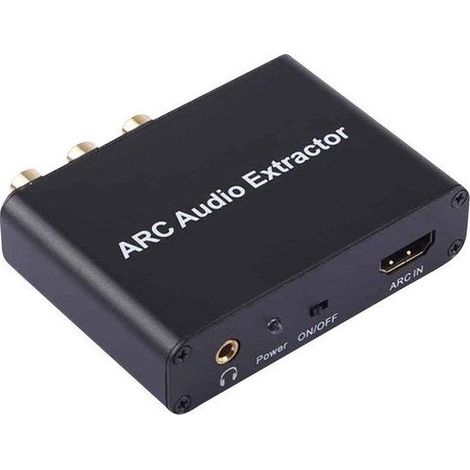 Extracteur audio HDMI ARC - HDMI ARC vers optique (SPDIF) + coaxial + RCA - Compatible HDTV - AY88 - Noir (1/5)