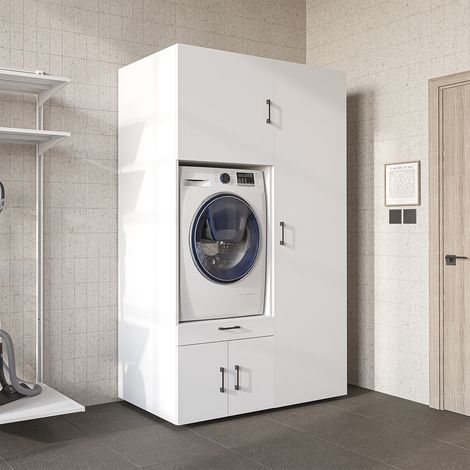 Roomart Waschmaschinenschrank 127 cm, Weiß