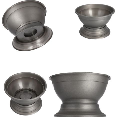 Pot de Fleurs, Plastique Durable, Résistant aux Intempéries, Argent, L (1/2)