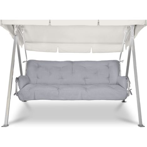 Beautissu Cuscini per dondoli e altalene da Giardino Flair HS - 2 braccioli e Un soffice Cuscino Grande Grigio chiaro