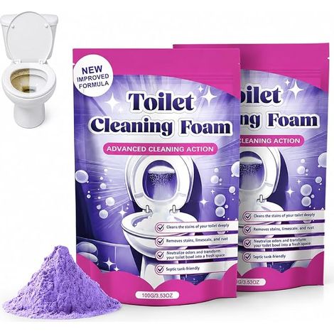 Toilet Cleaning Foam,Nettoyant Wc,Mousse De Nettoyage Pour Wc,élimination Des Taches Sans Contact,Résultat Sans Effort(100g) (1/5)