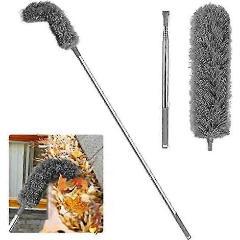 Filiyano – outil de nettoyage de – Brosse de nettoyage de gouttières avec manche télescopique extensible de 2,5 m, outil de nettoyage de gouttières (1/5)