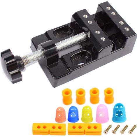 KZQ 16PCS Mini tornillo de mesa universal de 57 mm para taladro portátil, escultura de sobremesa, fabricación de joyas, bricolaje en madera -