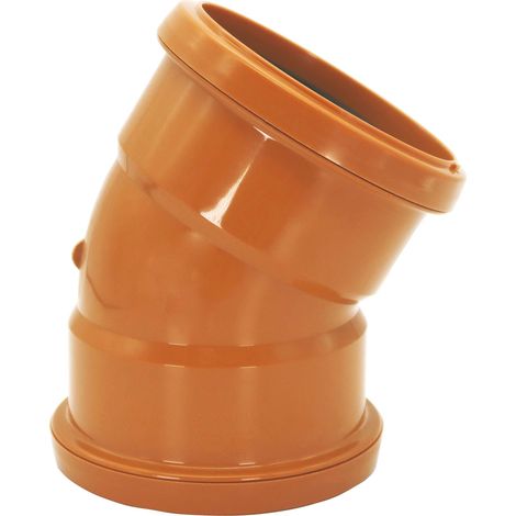 FloPlast 110mm PVC-U Underground Drain Double Socket 30' Bend (1/2)