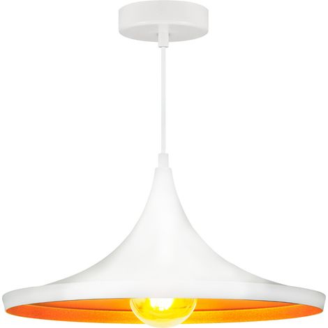 Suspension Polux Modern métal blanc/or E27 Ø36 150cm (1/4)