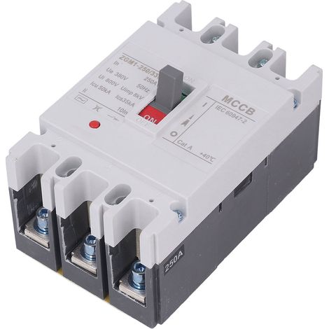 Disjoncteur tripolaire avec protection contre les surcharges et les sous-tensions, interrupteur de sectionnement et accessoires de montage, 250 A, 380 V CA (1/5)