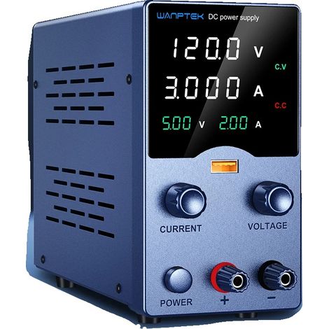 Fuente de alimentación de CC, voltaje y corriente ajustables, diseño compacto, GA1203L 120V 3A (1/2)