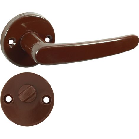 Domino poignee de porte econom r brown wc poignee avec rosace wc