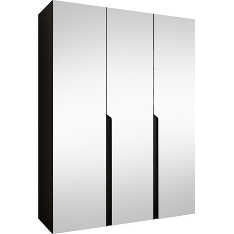 Armario Hartford 590, Negro, 202x150x52cm, Puertas de armario: Con bisagras, Número de estantes: 0 (1/5)