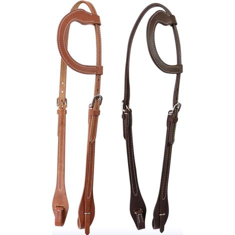 LONDON DARK - Briglia Western modello Wintun  in cuoio con mono orecchio e chiusure regolabili