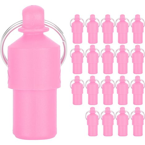 20 pièces anti-perte étiquette pour animaux de compagnie chien chat ID nom adresse étiquette stockage baril Tube collier pendentif (rose) (1/5)