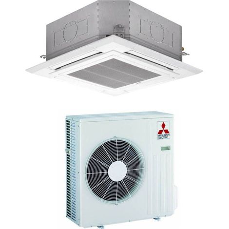 Mitsubishi Climatizzatore Monosplit a Cassetta 90x90 PLA-SM100EA+PUZ-SM100YKA-T 34000 btu Trifase Inverter R-32 Wi-Fi Opt Classe