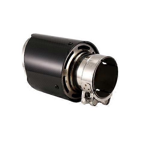 Universelle Auspuffblende aus glänzender Kohlefaser für Pkw, Modifikation des Auspuffrohrs, Clip-on-Endkappe (63101 mm) (1/5)