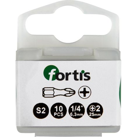 Bit Torsion 1/4" DIN3126 C6,3 PH2x25mm 10er Pack FORTIS (1/5)