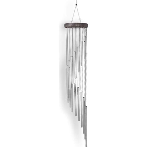 Carillón de viento metálico ZVD, decoración para jardín, patio o porche, regalo de Navidad (plata) (1/3)