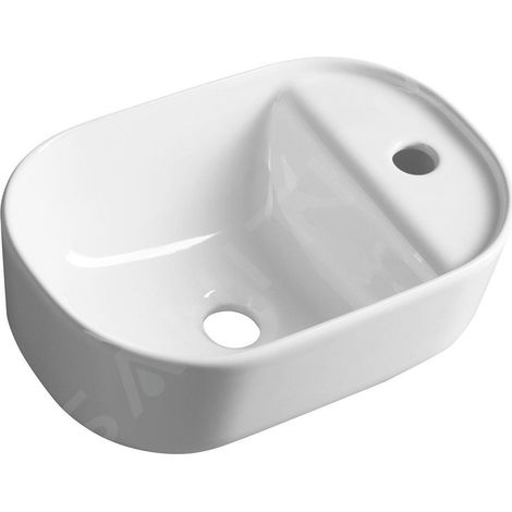 Sapho Manaki - Lave-main 42x28 mm, sans trop-plein, trou pour robinet, blanc TU0076 (1/5)