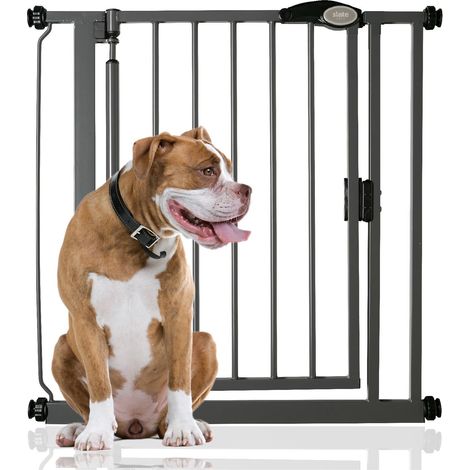 Bettacare Auto Close Pet Gate, 75cm - 82cm, Slate Grey, Pressure Fit Stair Gate for Dog & Puppy