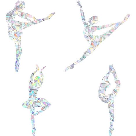 Sticker Fenêtre - Prisme Arc-en-ciel Danseuse Ballet - Film PVC Sans Colle - 4 Pièces (1/5)