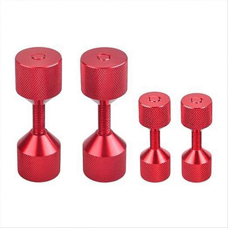 4 goupilles à bride en aluminium à deux trous, 1-1/8 pouce et 1-5/8 pouce, rouges (1/5)