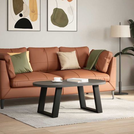vidaXL Coffee Table Legs U-Shaped 2 pcs Black 50x(42-43) cm Steel (1/5)