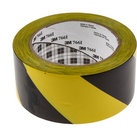 Ruban de marquage Noir, Jaune 3M Scotch 766, 50mm x 33m x 0.13mm ( Prix pour 1 )