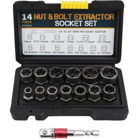BARKBUSTERS14 Pièces Extracteur Ecrou Antivol, Ecrou Antivol Universelle, Extracteur Boulon Antivol, Extracteur De Vis Cassée, Ensemble D'outils De Retrait (1/5)